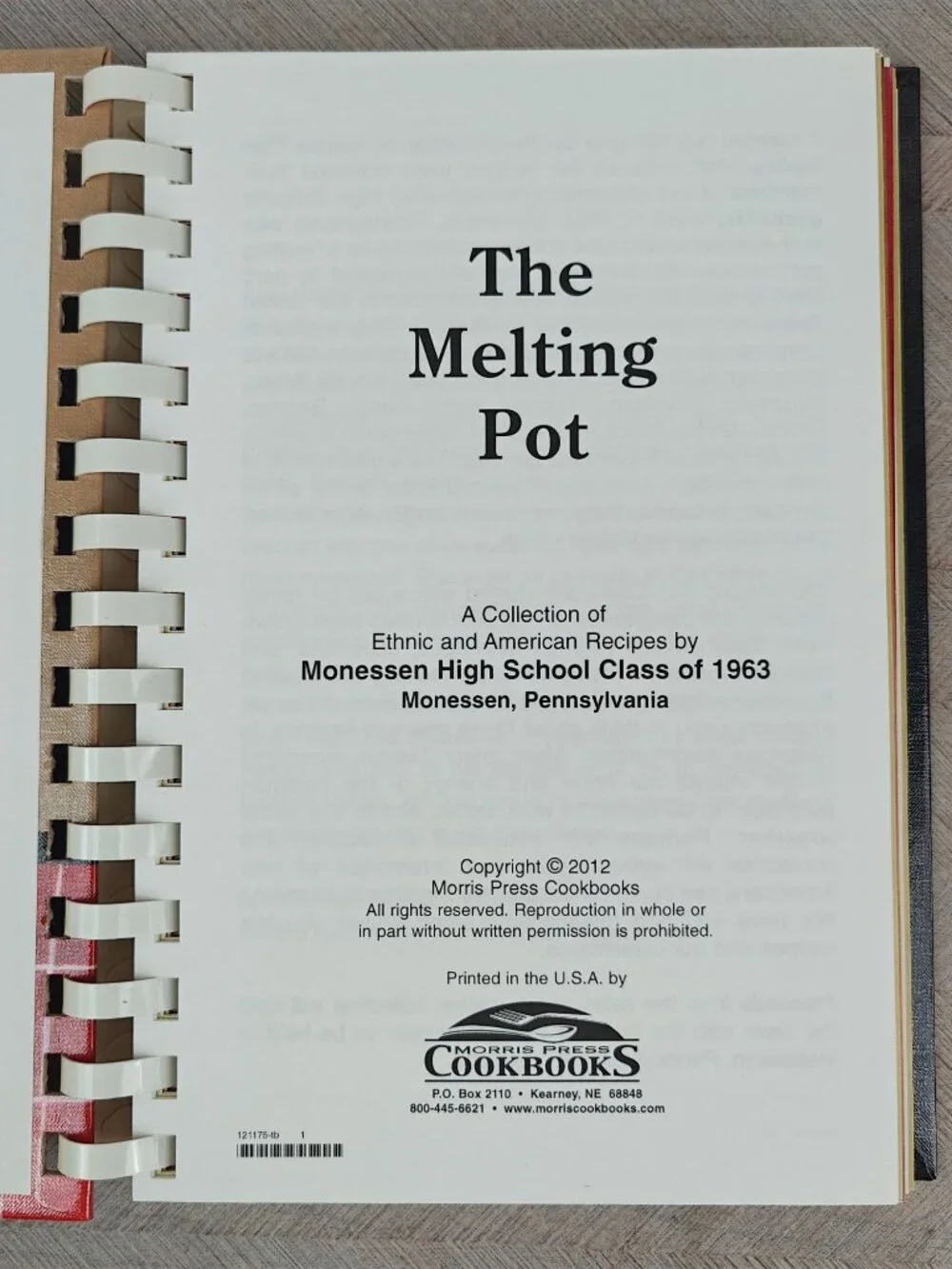 The Melting Pot Cookbook Ethnic and American Recipes Monessen Pennsylvania